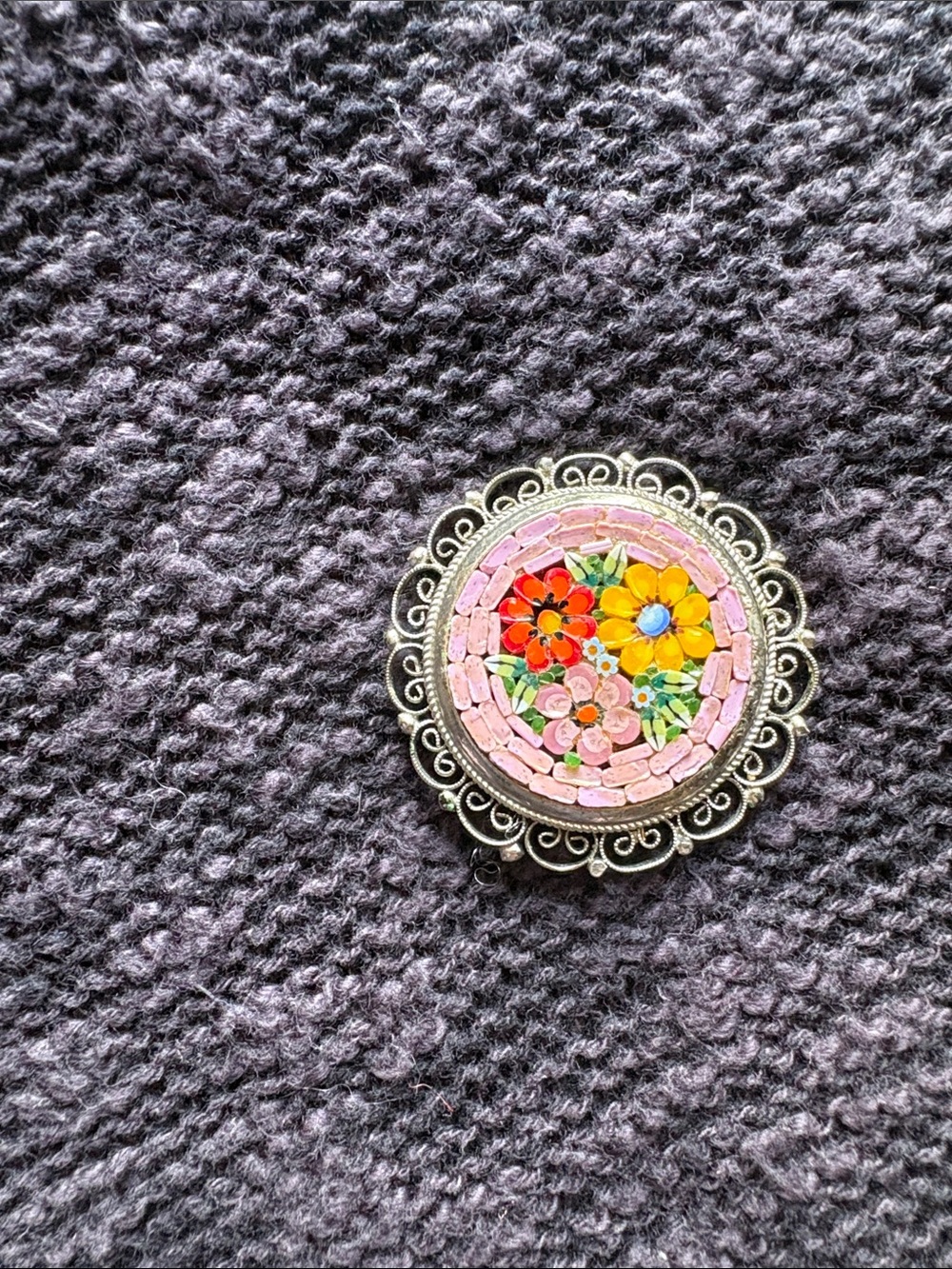Micro mosaic brooch